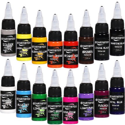 Gtartistoo tattoo ink 16 color set with 1/2oz bottles