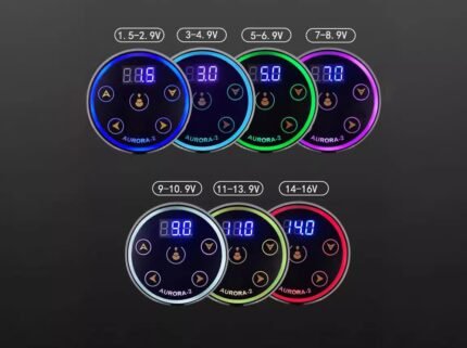 Tattoo power supply showing voltage levels with LED display