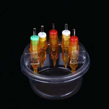 Disposable tattoo cartridge needle holder cup with ink rinse function