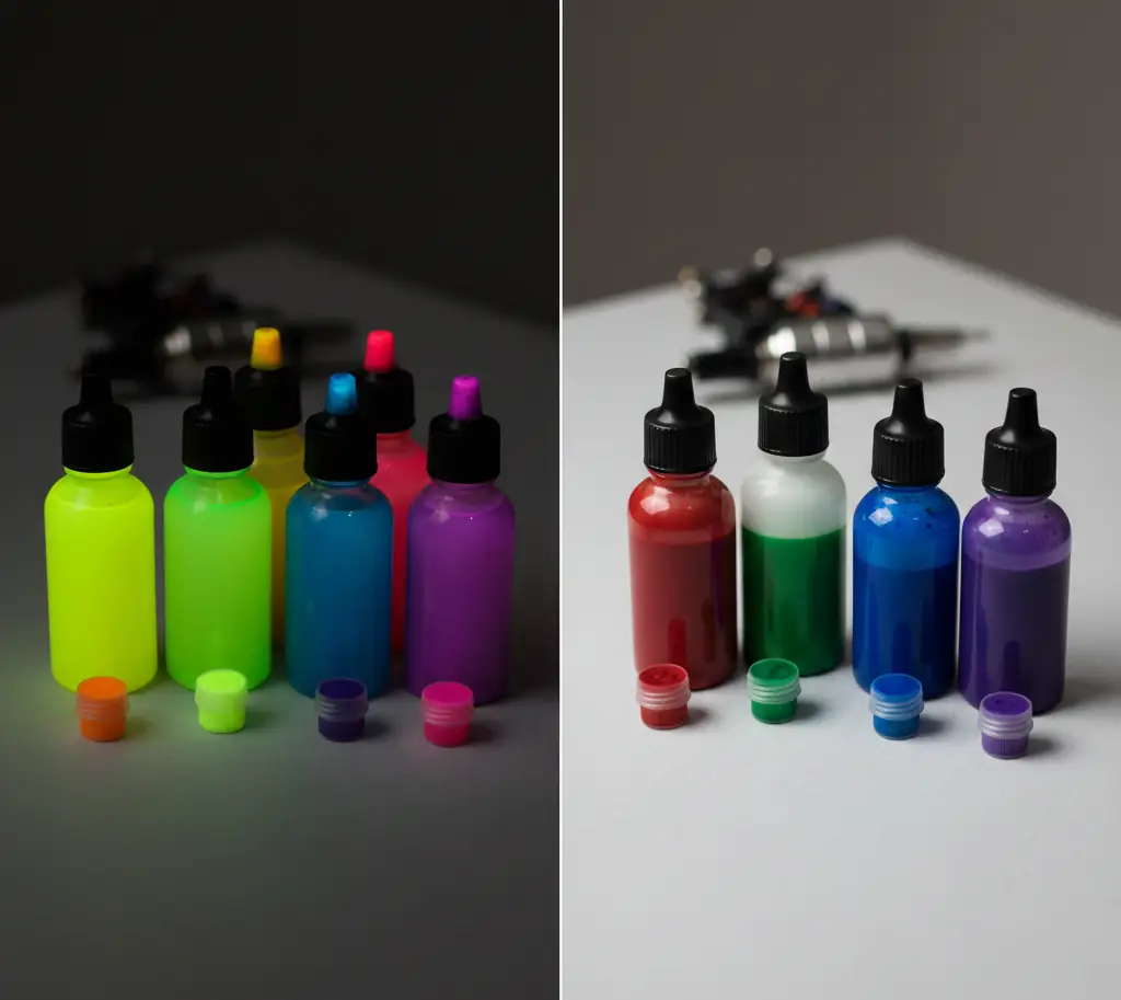 fluorescent tattoo ink vs regular tattoo ink