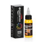 Gtartistoo Golden Yellow tattoo ink bottle with retail packaging