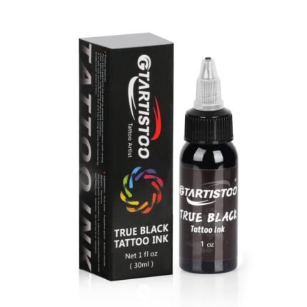 Gtartistoo True Black tattoo ink bottle with retail packaging