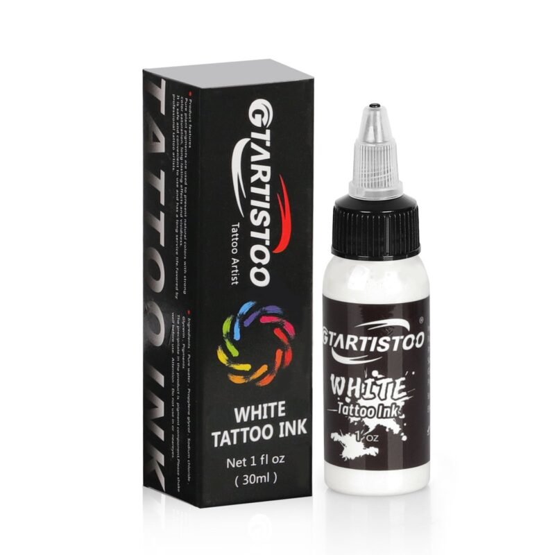 Gtartistoo White tattoo ink bottle with retail packaging
