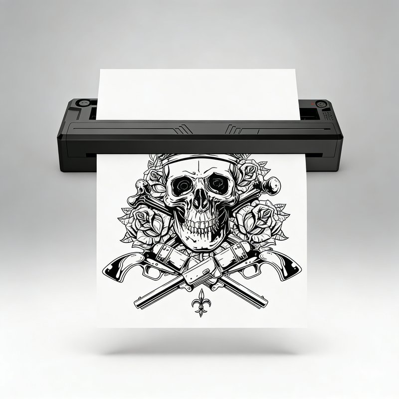 Tattoo stencil printer for creating accurate tattoo stencil transfers