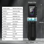 Anillo de control de trazo ajustable en el lápiz inalámbrico para tatuajes de 2,3 mm a 4,5 mm